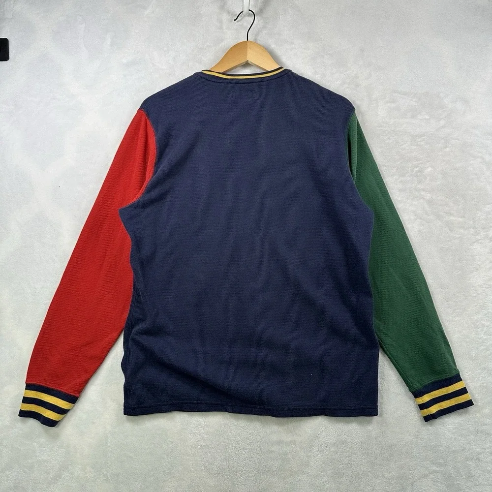 Polo Ralph Lauren Mens LARGE Waffle Knit Thermal Pajama Shirt Top